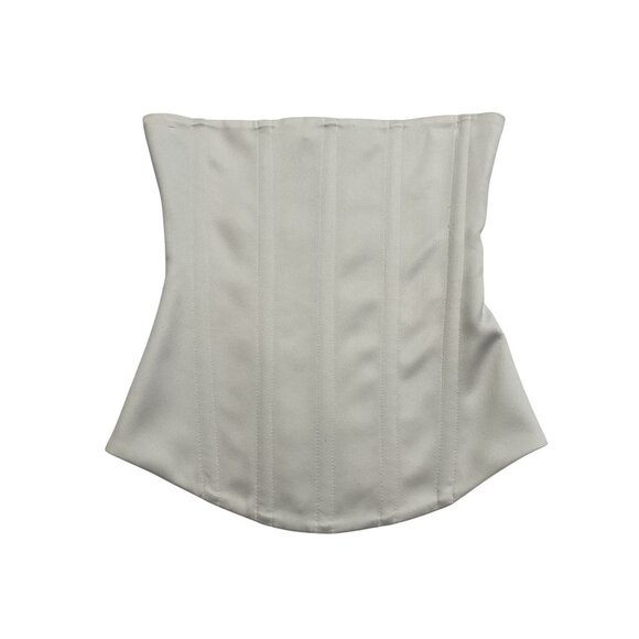 LEAU Sphynx Satin Corset Top in White - Picture 1 of 4